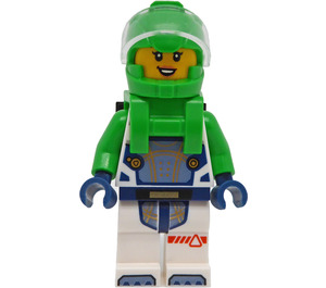 LEGO Astronaut s Zelená Vesmír Oblek a Smiling Tvář Minifigurka