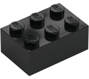 LEGO Černá Kostka 2 x 3 (3002)