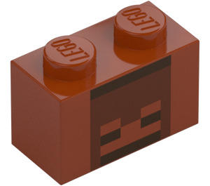 LEGO Kostka 1 x 2 s Pixelováno Minecraft Tvář (3004)