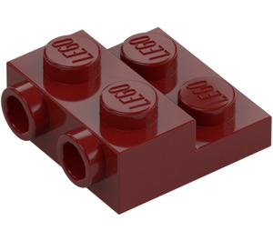 LEGO Tmavě červená Deska 2 x 2 x 0.7 s 2 Cvočky na Postranní (4304 / 99206)