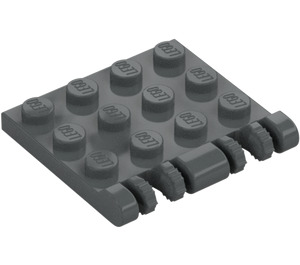 LEGO Tmavě kamenná šedá Závěs Deska 4 x 4 Zamykání (44570 / 50337)