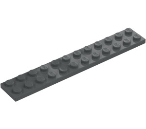 LEGO Tmavě kamenná šedá Deska 2 x 12 (2445)