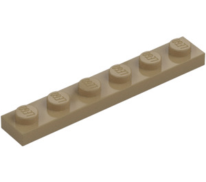 LEGO Tmavě žlutohnědá Deska 1 x 6 (3666)