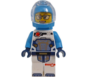 LEGO ženský Astronaut s Tmavě azurová Helma a Brýle Minifigurka