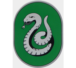 LEGO Plochá stříbrná Dlaždice 6 x 8 s Zaoblené konce s Slytherin Crest (65474 / 101472)