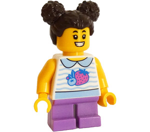 LEGO Dívka s Striped Svetr s Levandulová Nohy Minifigurka