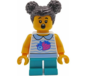 LEGO Dívka s Striped Svetr s Turquoise Nohy Minifigurka