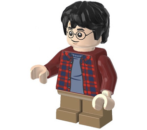 LEGO Harry Potter s Tmavě červená Plaid Košile a Tmavě žlutohnědá Nohy Minifigurka