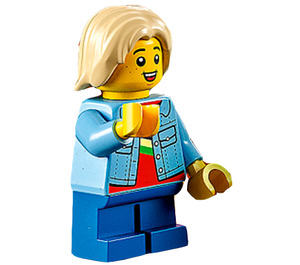 LEGO Kid s Modrá Bunda over Červená Tričko Minifigurka