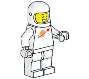 LEGO Muž Bílá Astronaut bez Airtanks Minifigurka