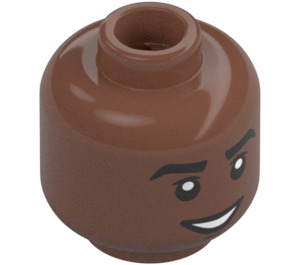 LEGO Středně hnědá Minifigurka Hlava s Dekorace (3626 / 101035)