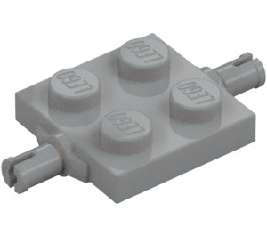 LEGO Střední kamenná šedá Deska 2 x 2 s Dva Kolo Holders (4600 / 67687)