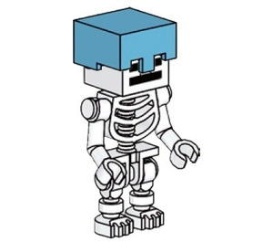 LEGO Minecraft Kostra s Středně azurová Helma Minifigurka