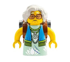 LEGO Mrs. Castillo s Hnědá a stříbrný Rolltop Batoh Minifigurka