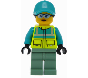 LEGO Zdravotník s Černá Culík Vlasy s Tmavě tyrkysová Víčko Minifigurka