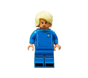 LEGO Fotbal Player, ženský, Modrá Uniform, Blonde Vlasy Minifigurka