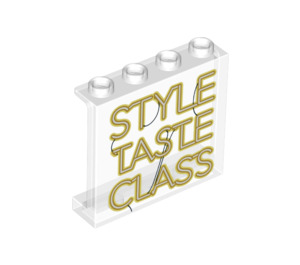 LEGO Panel 1 x 4 x 3 s 'STYLE TASTE CLASS' (35323 / 78504)