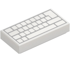 LEGO Bílá Dlaždice 1 x 2 s Blank PC Keyboard (73688 / 100218)