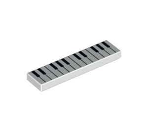 LEGO Bílá Dlaždice 1 x 4 s Piano Keyboard (2431 / 65679)