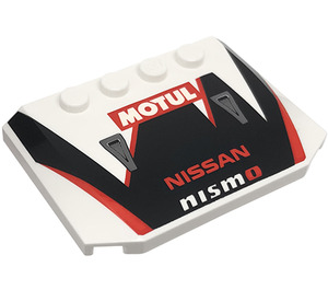 LEGO Klín 4 x 6 Zakřivený s NISSAN NISMO a MOTUL Dekorace (52031 / 66922)