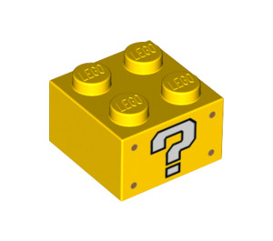 LEGO Kostka 2 x 2 s Bílá Question Mark na 2 Strany (3003 / 69087)