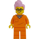 LEGO Bandita s Růžová Vlasy s oranžová Prison Oblek Minifigurka