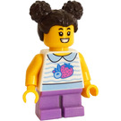 LEGO Dívka s Striped Svetr s Levandulová Nohy Minifigurka