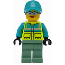 LEGO Zdravotník s Černá Culík Vlasy s Tmavě tyrkysová Víčko Minifigurka