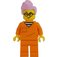 LEGO Bandita s Růžová Vlasy s oranžová Prison Oblek Minifigurka