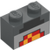 LEGO Kostka 1 x 2 s Minecraft Černá, Červená, a Žlutá Blocks se spodní trubičkou (3004 / 37228)