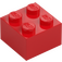 LEGO Červená Kostka 2 x 2 (3003 / 6223)