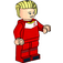 LEGO Fotbal Player, ženský, Červená Uniform, Blonde Vlasy Dozadu učesané Minifigurka