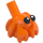 LEGO oranžová Hermit Krab s Tyčka s Černá Oči (69945 / 108574)